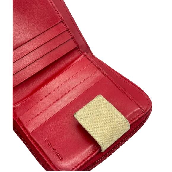 Prada Two Tone Wallet Purse in Canvas and Red Leather Mint Condition - Picture 8 of 16